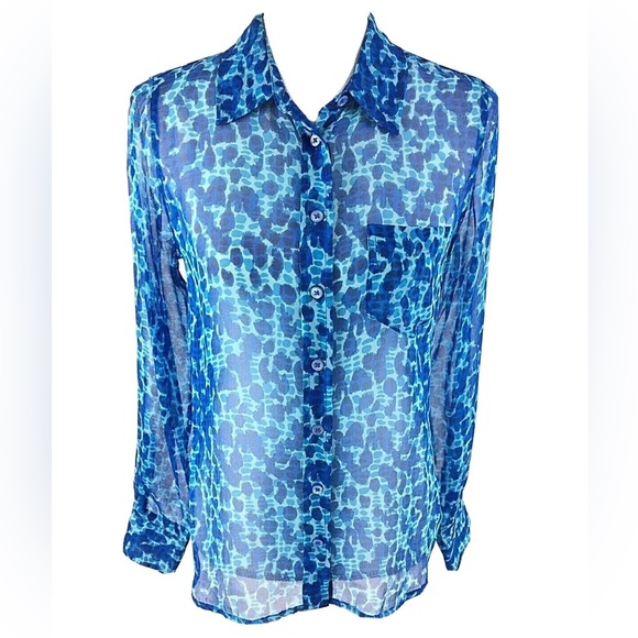 Equipment Tops - Blue, sheer EQUIPMENT blouse